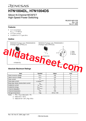 H7N1004DL型号图片