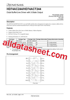 HD74AC244P型号图片