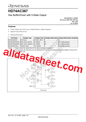 HD74AC367AP型号图片