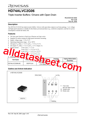 HD74ALVC2G06型号图片