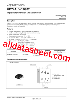 HD74ALVC2G07USE型号图片