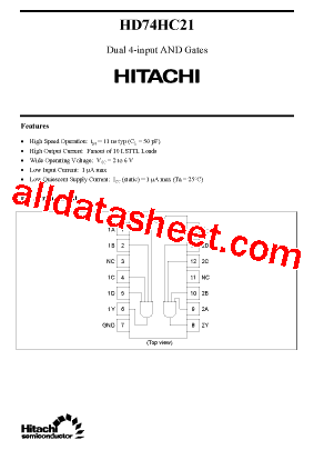 HD74HC21型号图片