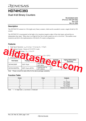 HD74HC393P型号图片