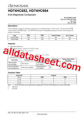 HD74HC682P型号图片