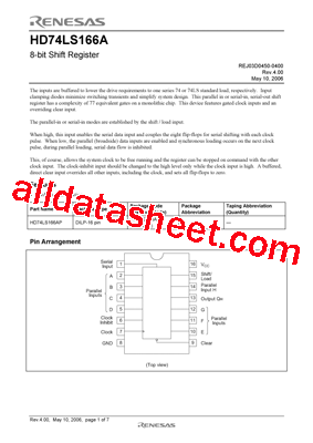 HD74LS166A型号图片