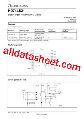 HD74LS21FPEL型号图片