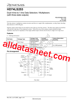 HD74LS253P型号图片