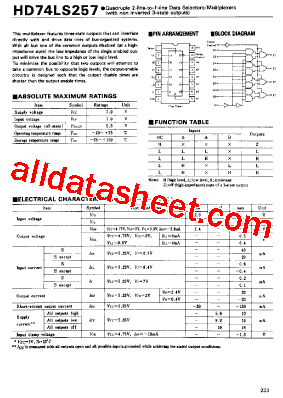 HD74LS257型号图片