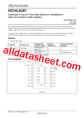 HD74LS257P型号图片