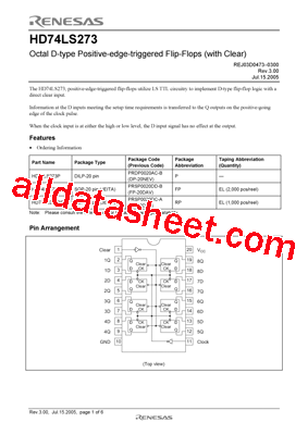 HD74LS273P型号图片