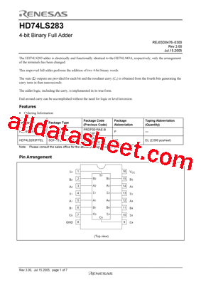 HD74LS283P型号图片