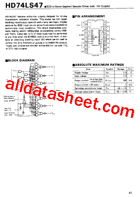 HD74LS47型号图片