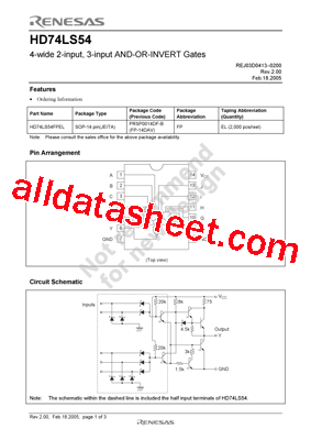 HD74LS54FPEL型号图片
