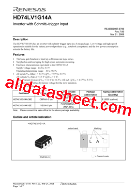 HD74LV1G14AVSE型号图片