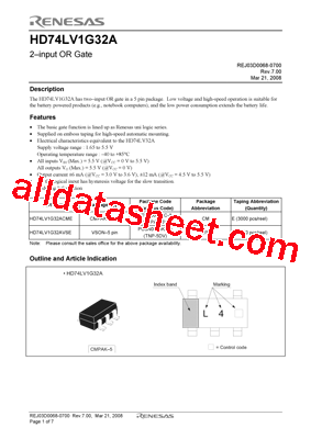 HD74LV1G32AVSE型号图片