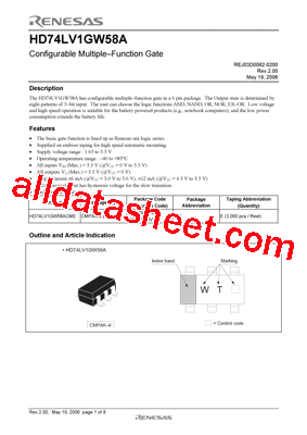 HD74LV1GW58A型号图片