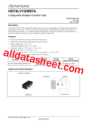 HD74LV1GW97A型号图片