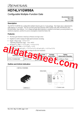 HD74LV1GW98A型号图片