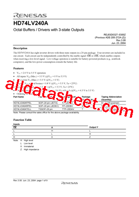 HD74LV240AFPEL型号图片