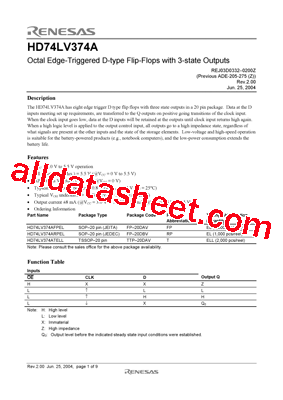 HD74LV374A型号图片
