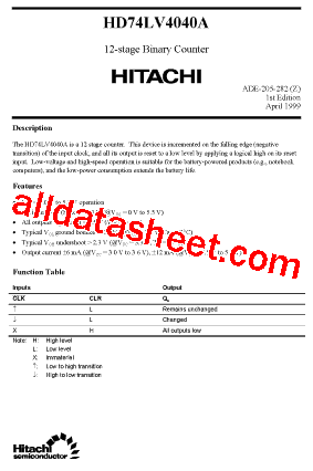 HD74LV4040A型号图片