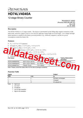 HD74LV4040ATELL型号图片