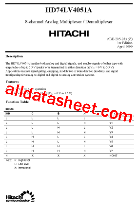HD74LV4051A型号图片
