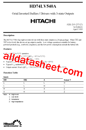 HD74LV540A型号图片