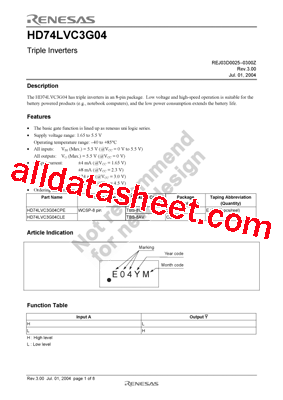 HD74LVC3G04CLE型号图片