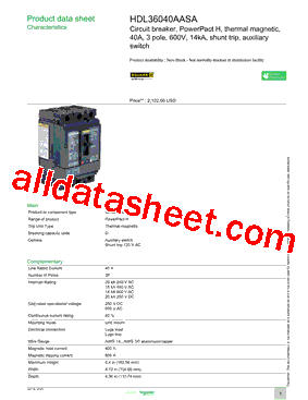 HDL36040AASA型号图片