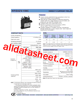 HFE82V-150C型号图片