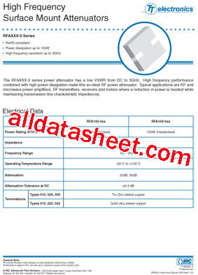 HFR-RFA100LF-03220型号图片