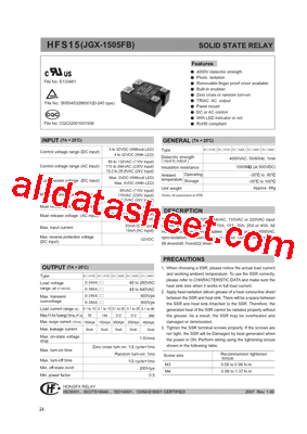 HFS15110A240A25P型号图片