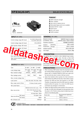 HFS34A480A70ZSL型号图片