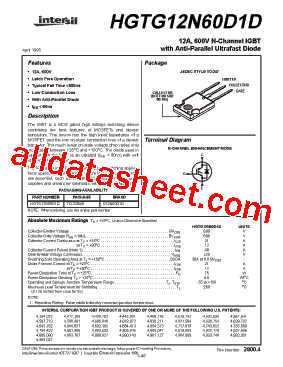 HGTG12N60D1D型号图片