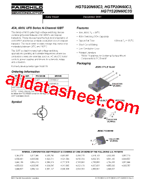 HGTG20N60C3型号图片