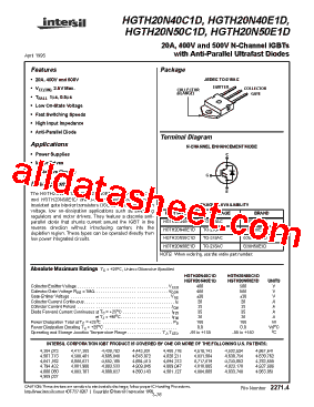 HGTH20N40E1D型号图片