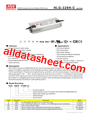 HLG-320H-C1050D2型号图片