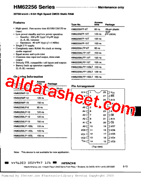 HM62256LFP-12T型号图片