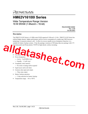 HM62V16100LBPI-4型号图片