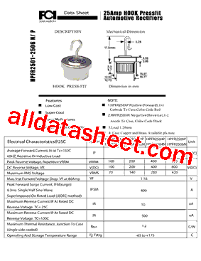 HPFR2504N型号图片