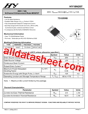 HY18N20T型号图片