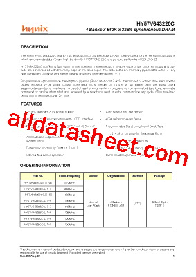 HY57V643220CT-P型号图片
