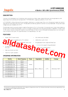 HY57V658020BTC-10型号图片