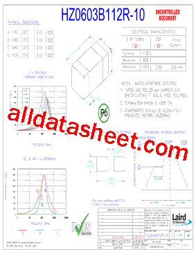 HZ0603B112R-10型号图片