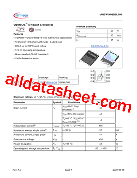 IAUC41N06S5L100型号图片