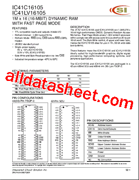IC41C16105-50TI型号图片