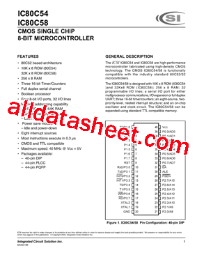 IC80C54-40W型号图片