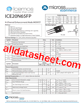 ICE20N65FP型号图片