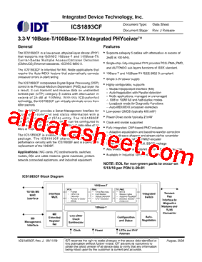 ICS1893CKLFT型号图片